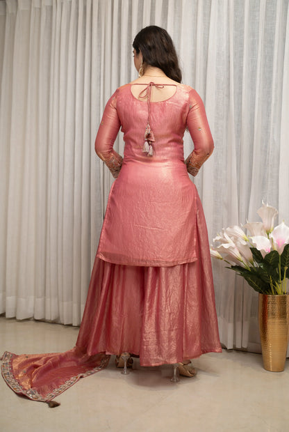 Elegant Multicolor Embroidered Kurti Suit Set with Dupatta