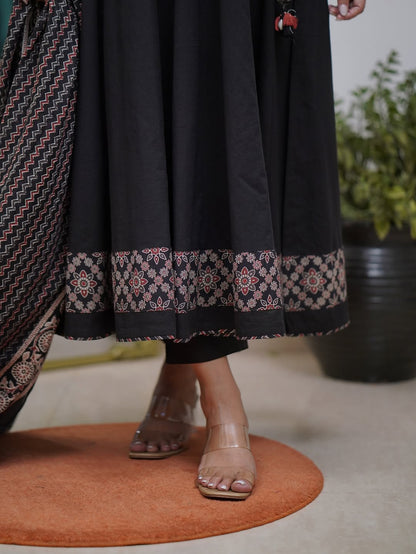 Ajrakh-Inspired Anarkali Set with Printed Dupatta S(RD29) - SortedMart