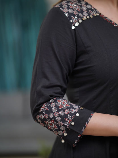 Ajrakh-Inspired Anarkali Set with Printed Dupatta S(RD29) - SortedMart