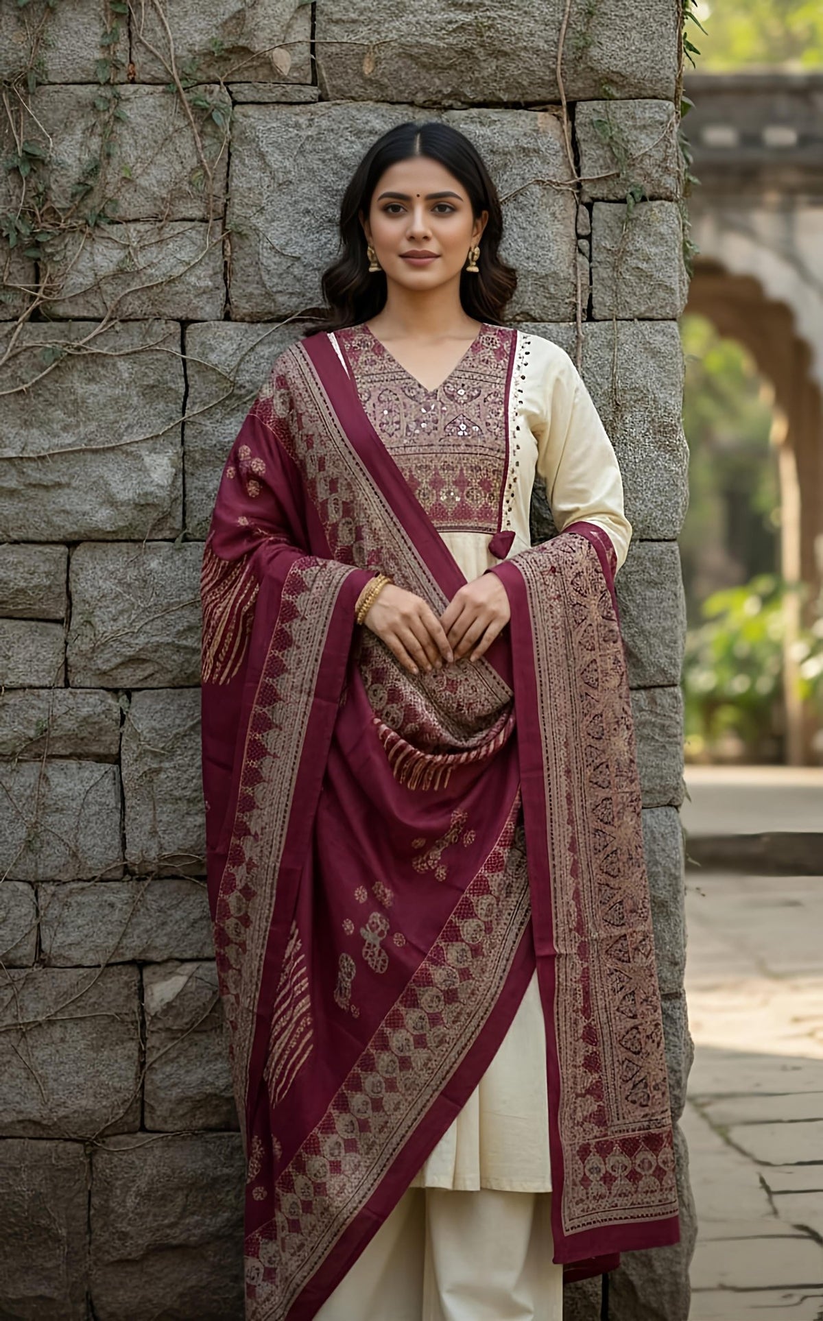 💞💞 Beautiful A-line Kurti with Original Mirror Work 🥰 🥰 (RD027) - SortedMart