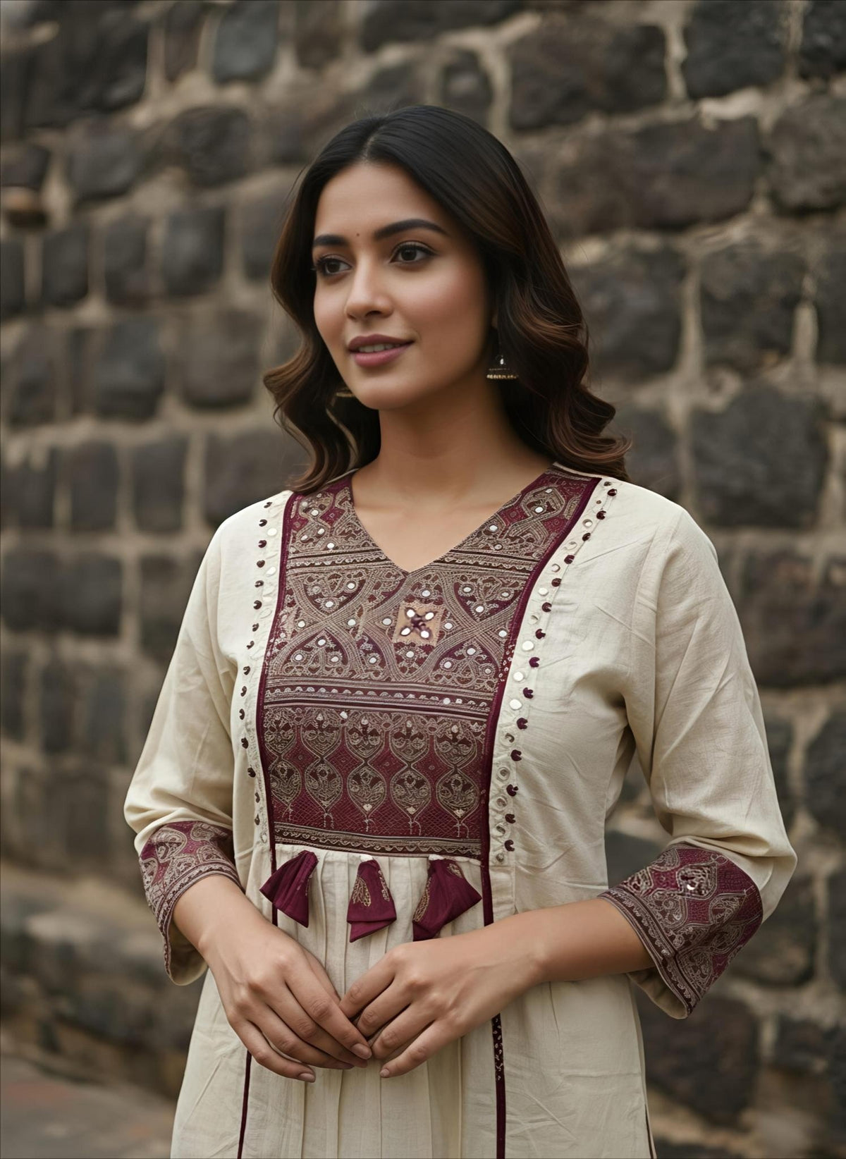 💞💞 Beautiful A-line Kurti with Original Mirror Work 🥰 🥰 (RD027) - SortedMart