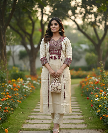 💞💞 Beautiful A-line Kurti with Original Mirror Work 🥰 🥰 (RD027) - SortedMart