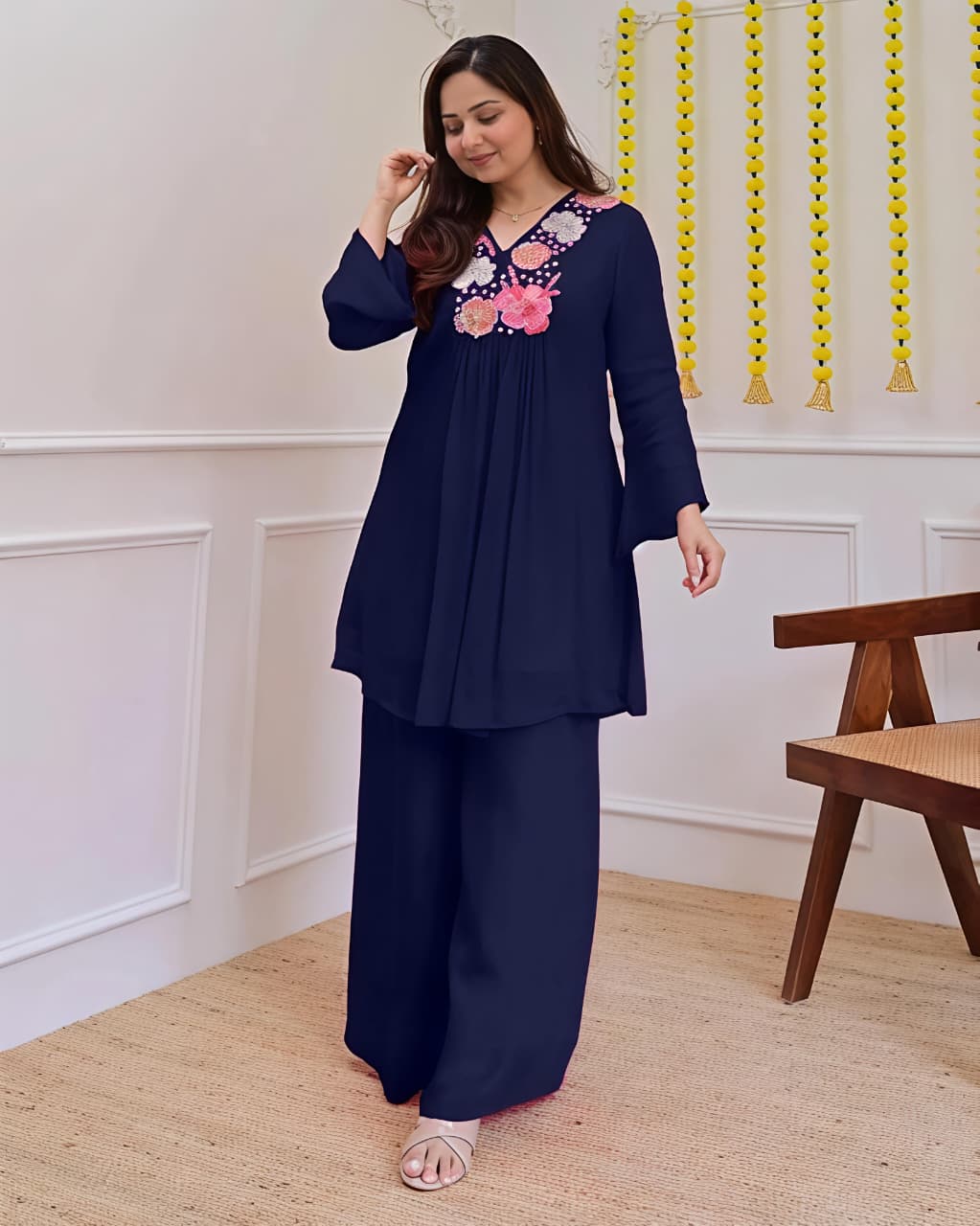 beautiful embroidery Fully Stitched Ready To Wear💃(SWSK55) - SortedMart