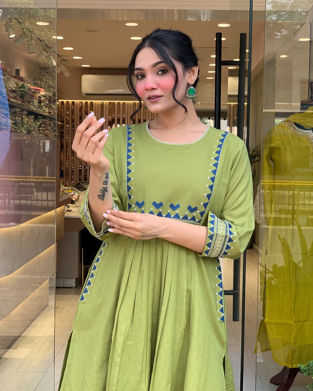 💃 Beautiful Pure Cotton Fabric Kurti Pant set special for festivals ☺️ 🫶🏻💃 (SWSK34) - SortedMart