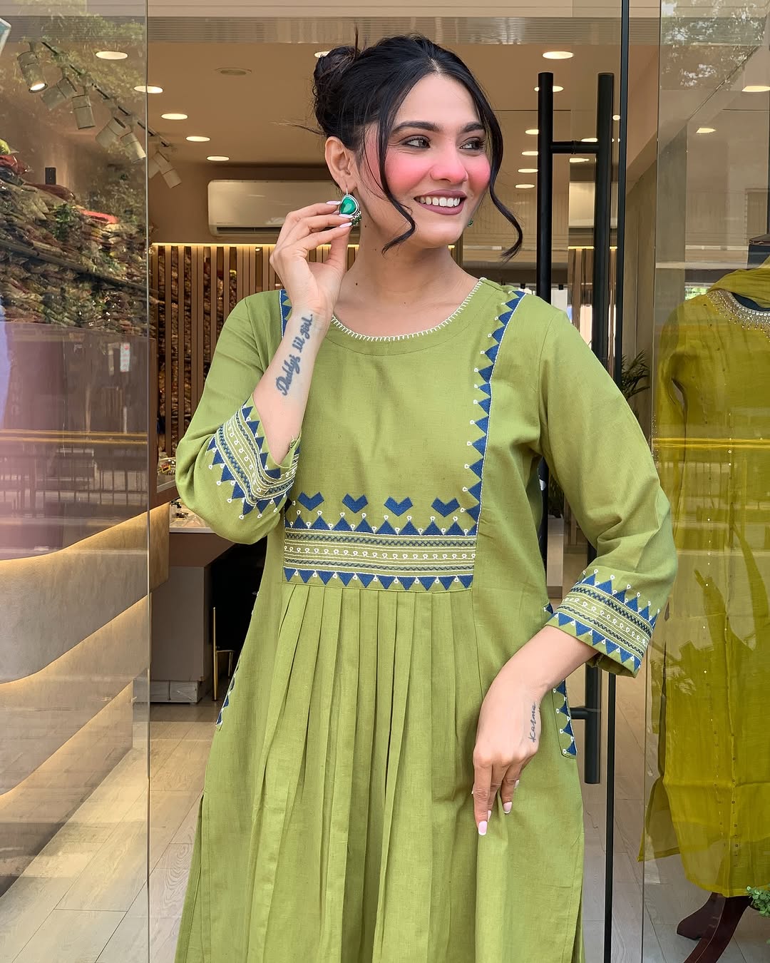💃 Beautiful Pure Cotton Fabric Kurti Pant set special for festivals ☺️ 🫶🏻💃 (SWSK34) - SortedMart