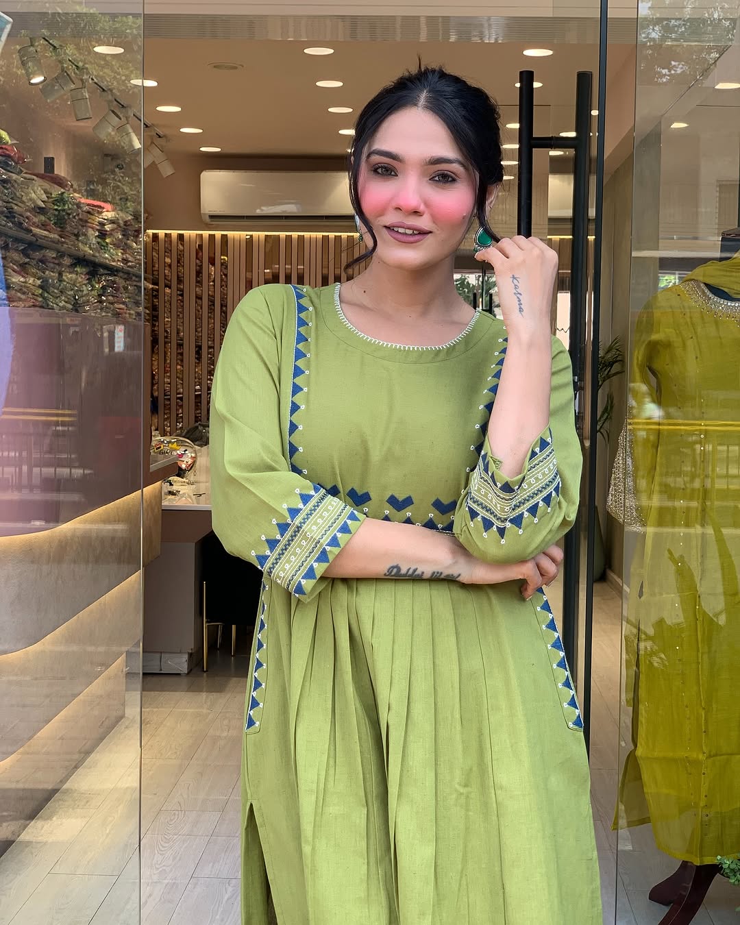 💃 Beautiful Pure Cotton Fabric Kurti Pant set special for festivals ☺️ 🫶🏻💃 (SWSK34) - SortedMart