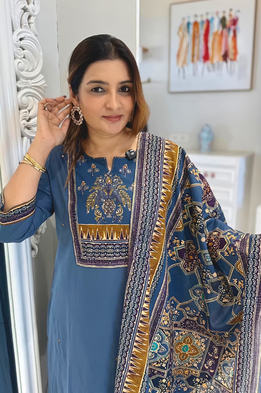 Classic Ethnic Printed Kurta Set with Dupatta for Daily & Festive Wear(RD30) - SortedMart