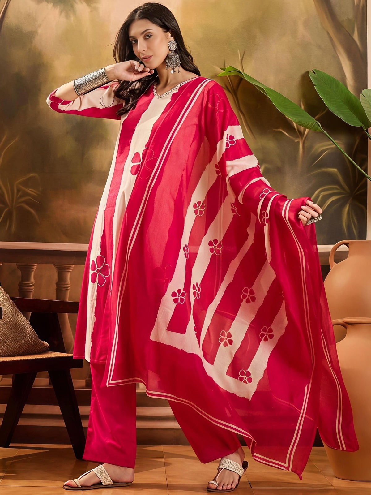 Designer Festive Wear Kurta Set with Statement Dupatta(SWSK43) - SortedMart