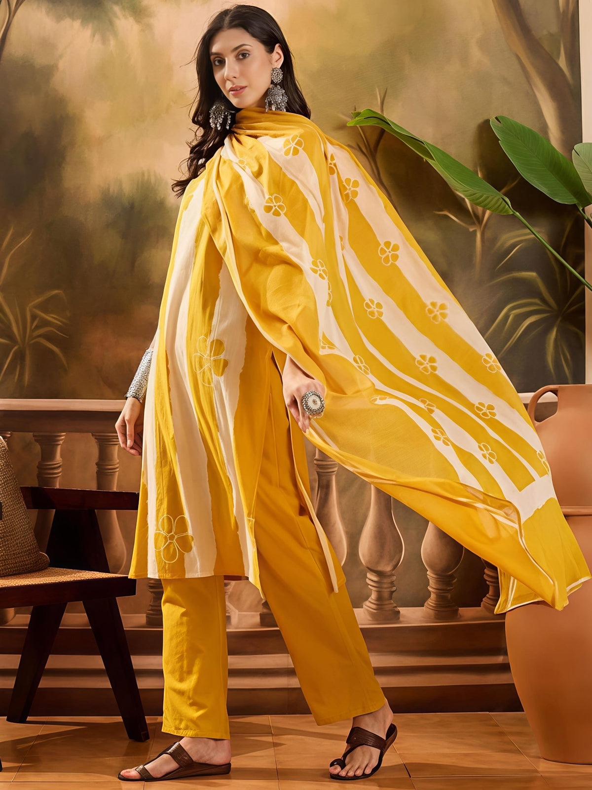 Designer Festive Wear Kurta Set with Statement Dupatta(SWSK43) - SortedMart