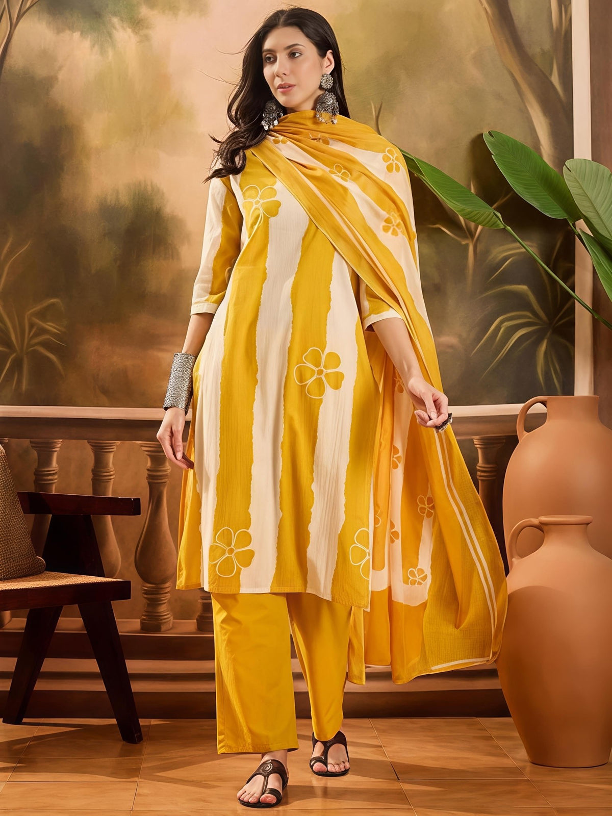 Designer Festive Wear Kurta Set with Statement Dupatta(SWSK43) - SortedMart