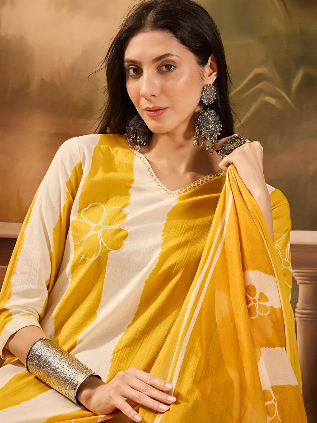 Designer Festive Wear Kurta Set with Statement Dupatta(SWSK43) - SortedMart
