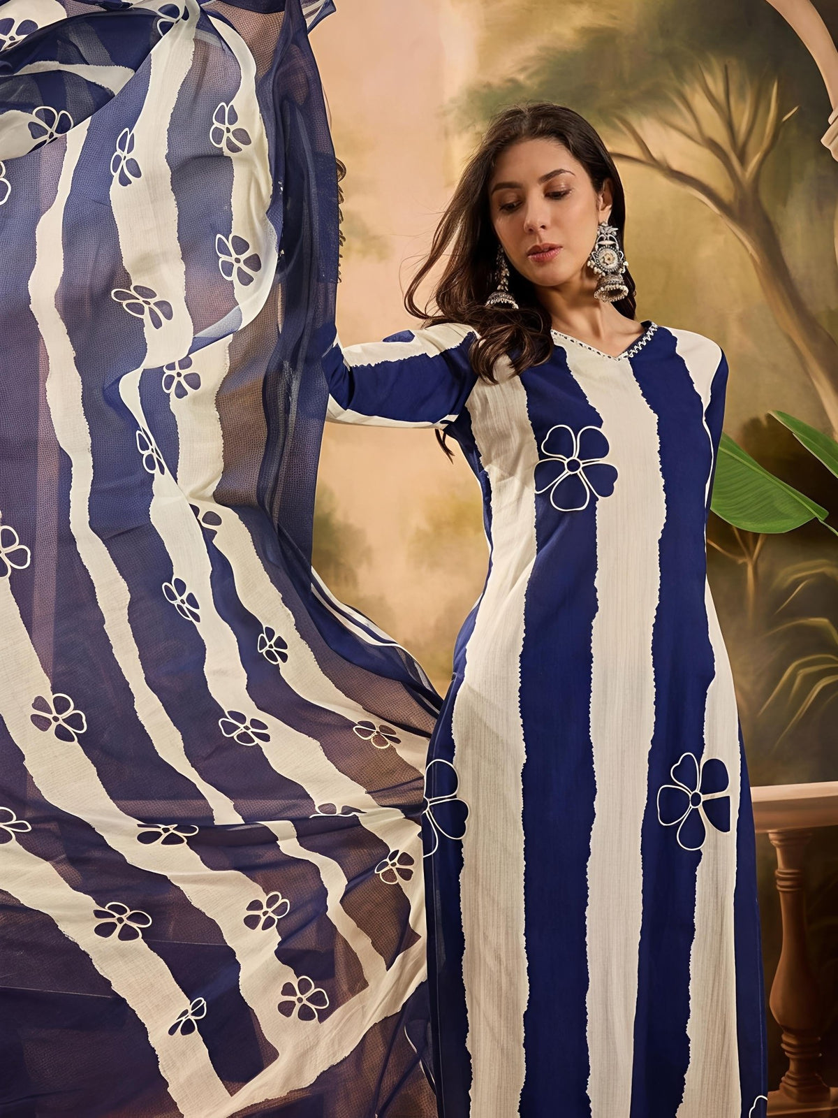 Designer Festive Wear Kurta Set with Statement Dupatta(SWSK43) - SortedMart