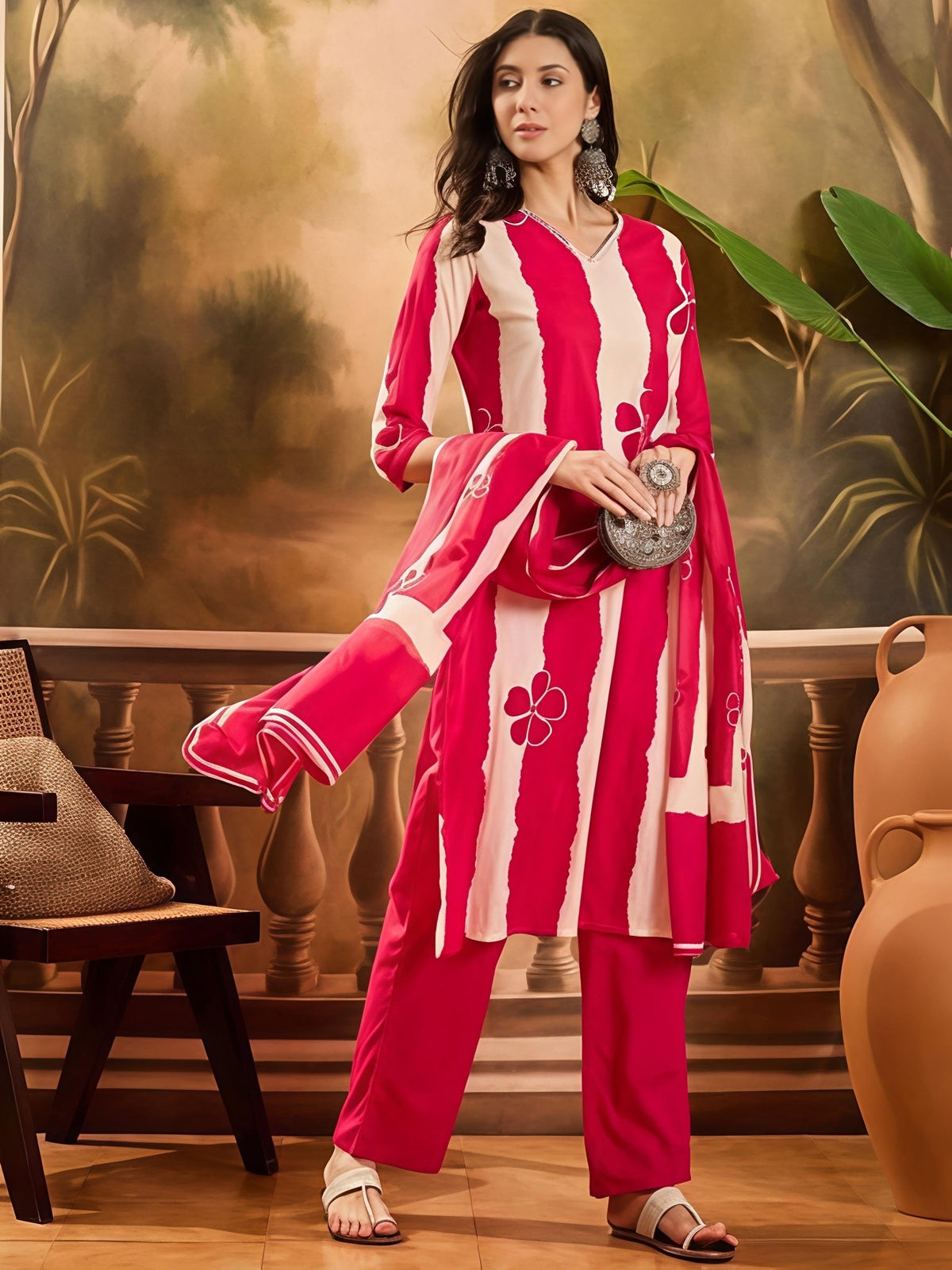 Designer Festive Wear Kurta Set with Statement Dupatta(SWSK43) - SortedMart
