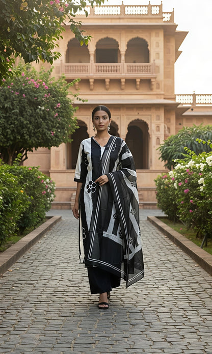 Designer Festive Wear Kurta Set with Statement Dupatta(SWSK43) - SortedMart