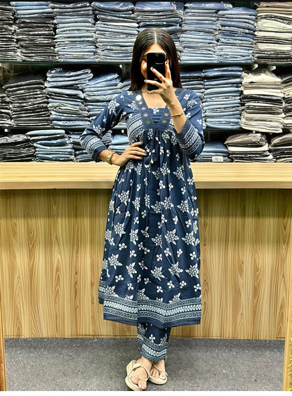 Elegant Floral Printed Kurta with Dupatta for Women(SWSK40) - SortedMart