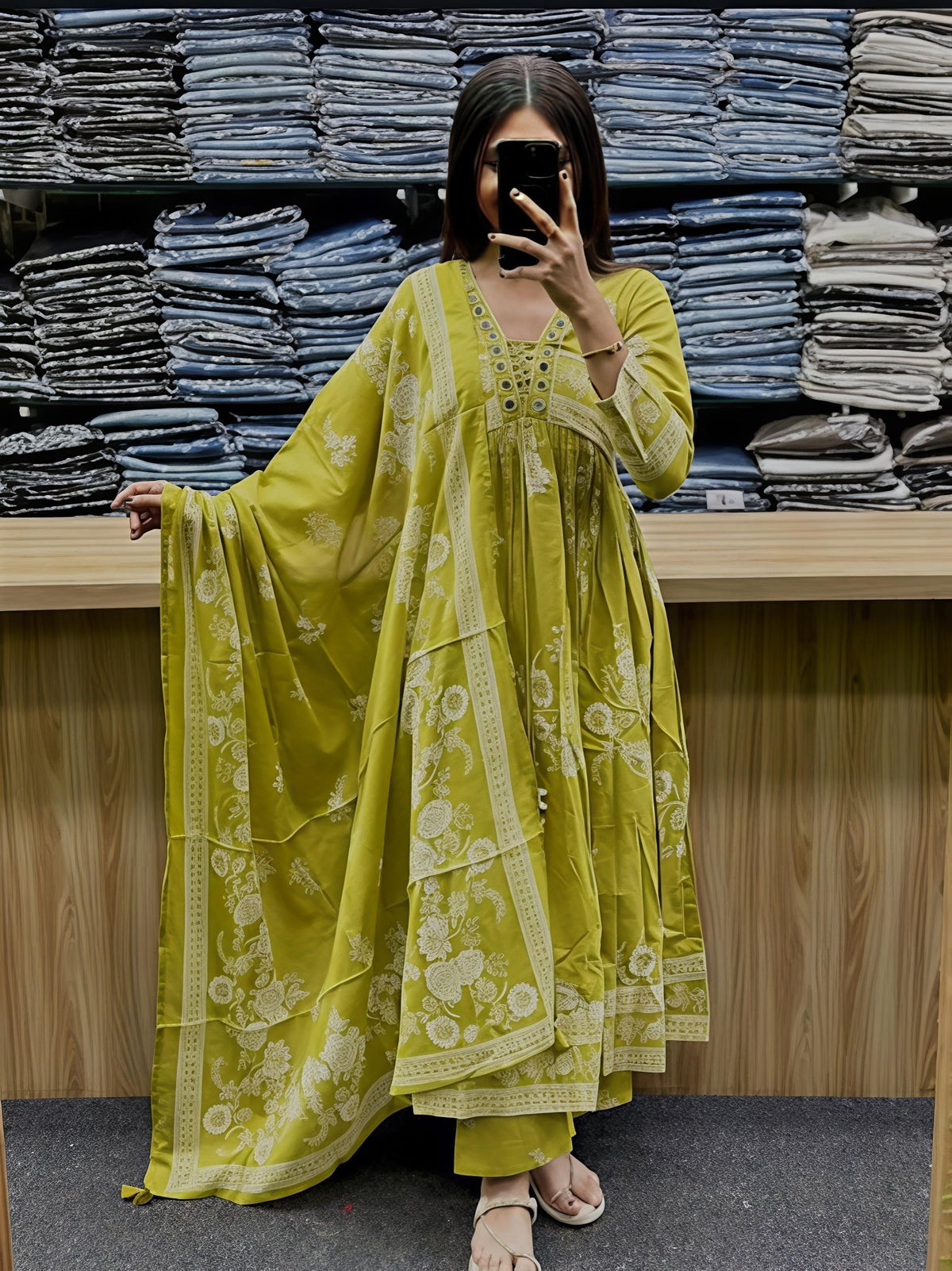 Elegant Floral Printed Kurta with Dupatta for Women(SWSK40) - SortedMart