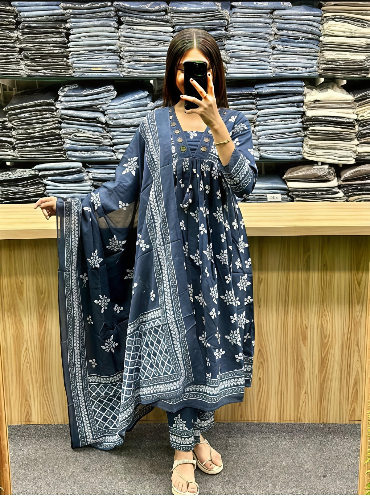 Elegant Floral Printed Kurta with Dupatta for Women(SWSK40) - SortedMart