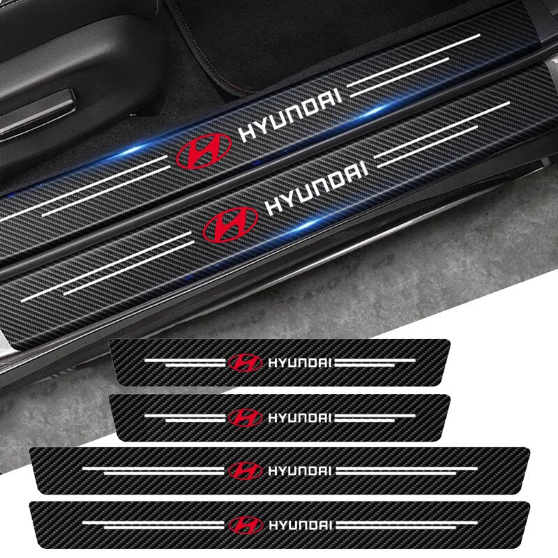 EmblazeR - Carbon Fiber Door Sill Protector 9Pcs - SortedMart