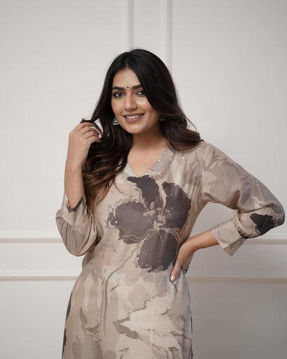 💃Enjoy New Floral Kurta Pant set with amazing lace Work ❤️(RD03) - SortedMart