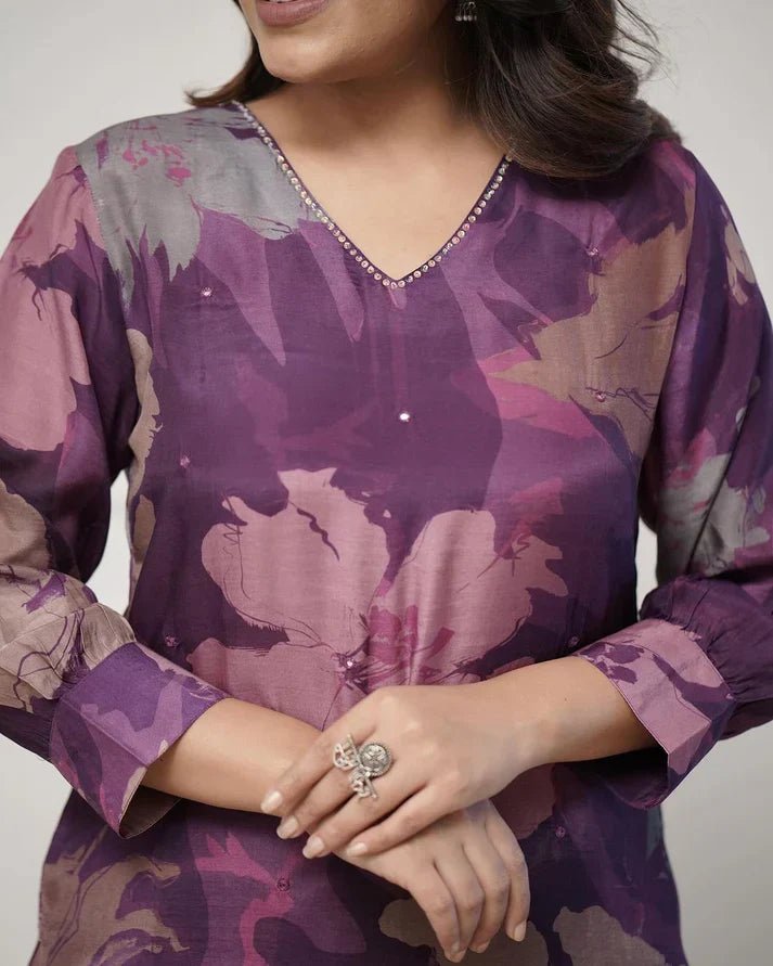 💃Enjoy New Floral Kurta Pant set with amazing lace Work ❤️(RD03) - SortedMart