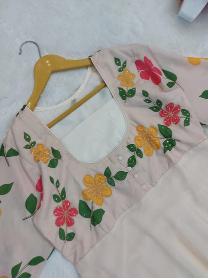 Ivory Blossom Grace Anarkali Suit ✨🌸(RRRD34) - SortedMart