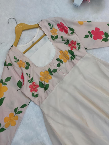 Ivory Blossom Grace Anarkali Suit ✨🌸(RRRD34) - SortedMart