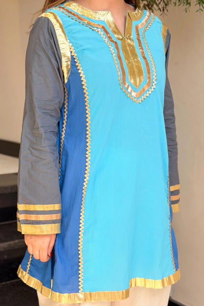 Most Viral Kareena Kapoor Style Cotton Kurta Set with Premium Gota Patti Work (RD034) - SortedMart