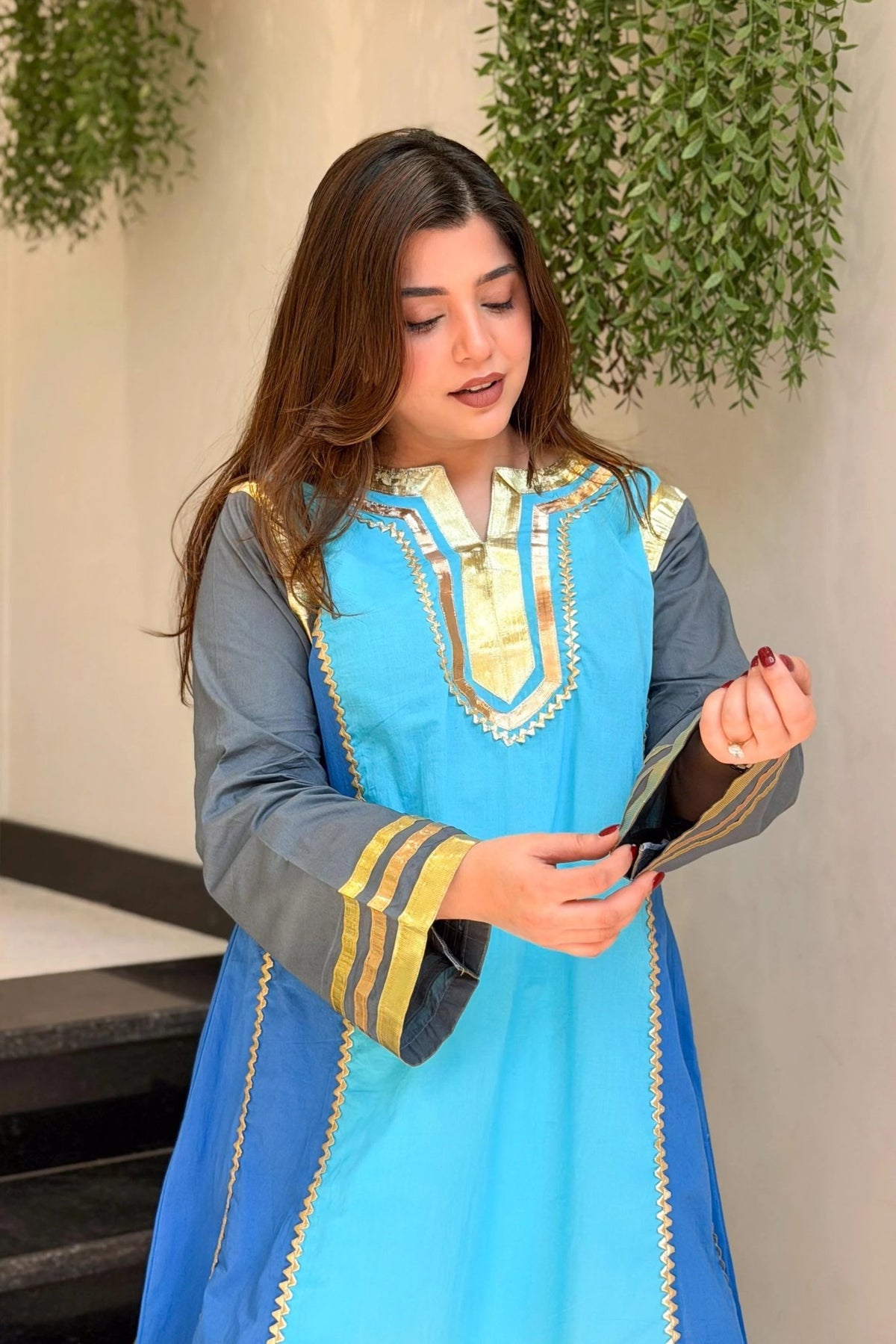 Most Viral Kareena Kapoor Style Cotton Kurta Set with Premium Gota Patti Work (RD034) - SortedMart