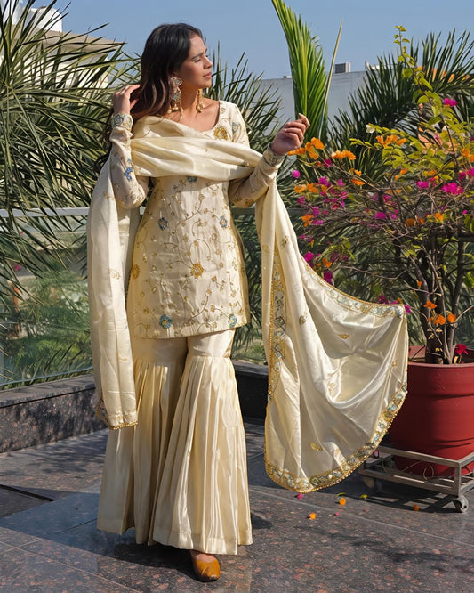 NEW LAUNCHING 3 PIECE SHARARA SET (RRRD33) - SortedMart