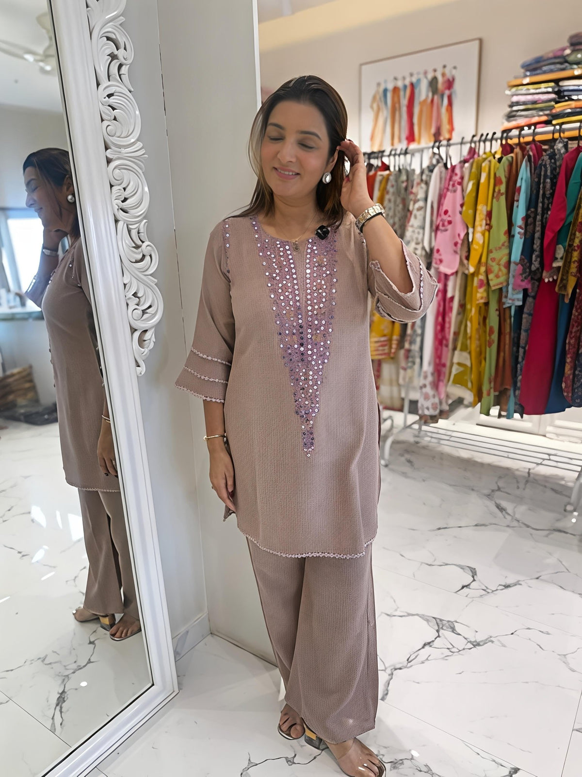 Premium cotton flex top with beautifuly embroidery work (RD028) - SortedMart