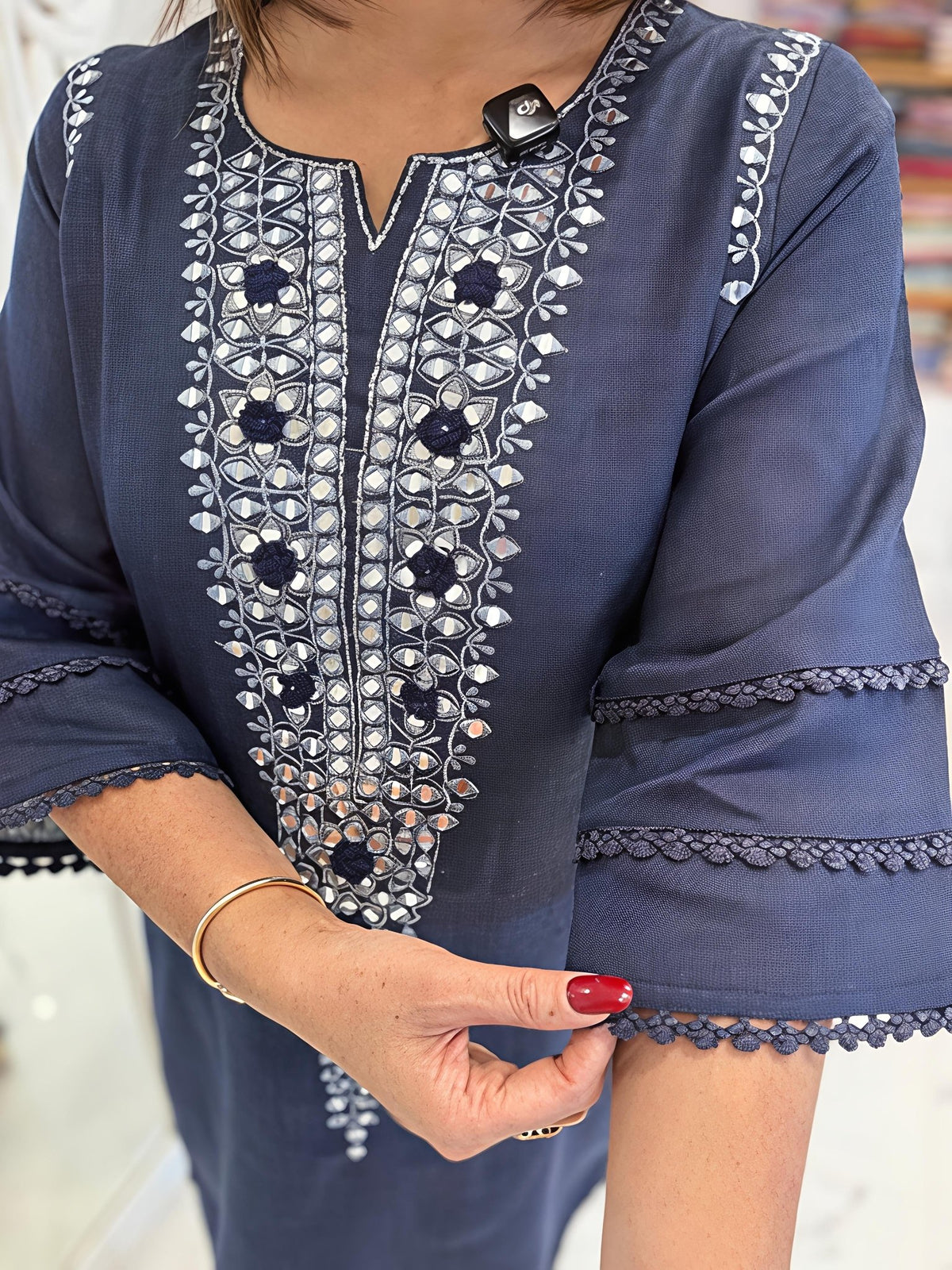 Premium cotton flex top with beautifuly embroidery work (RD028) - SortedMart