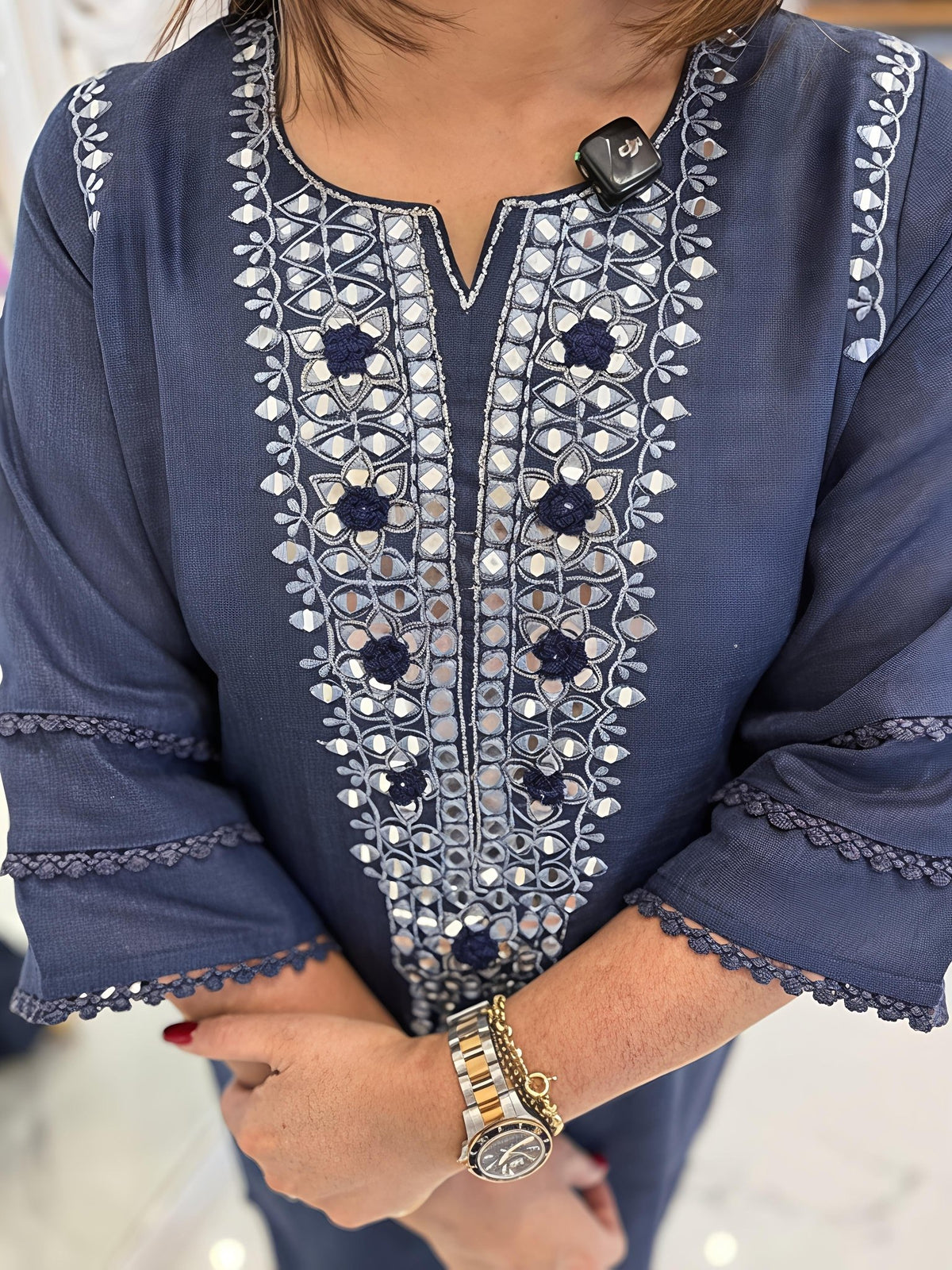 Premium cotton flex top with beautifuly embroidery work (RD028) - SortedMart