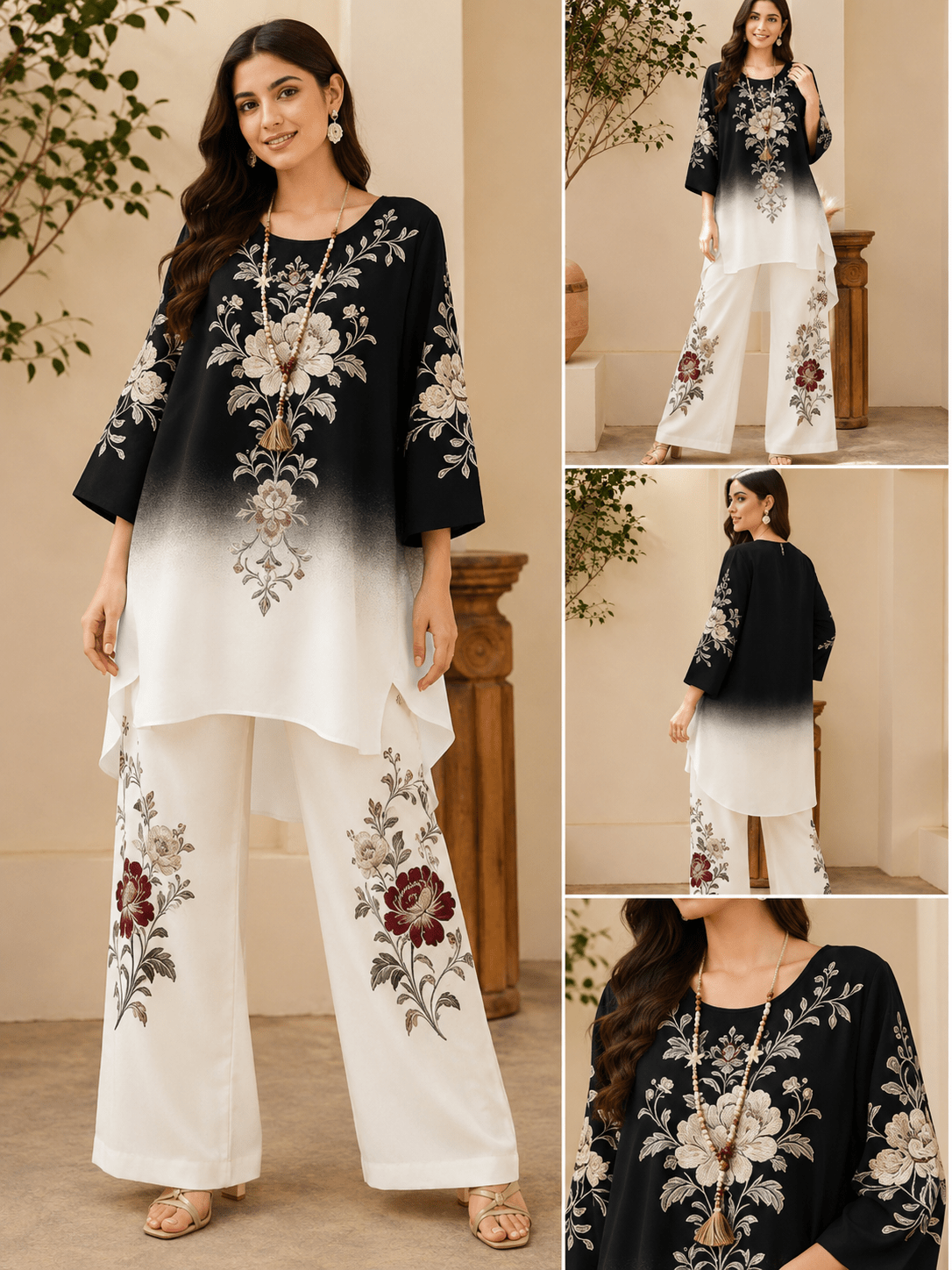Retro Geometric Plus Size Co-Ord Set - SortedMart