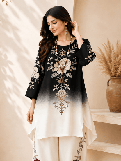 Retro Geometric Plus Size Co-Ord Set - SortedMart