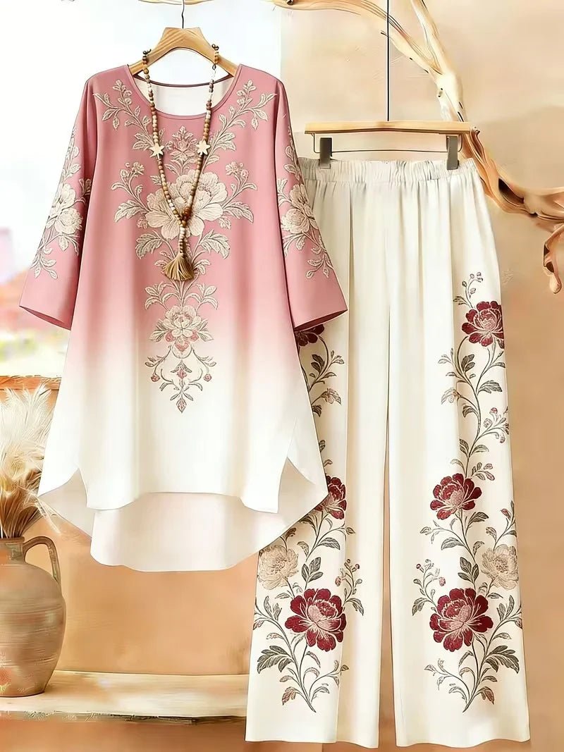 Retro Geometric Plus Size Co-Ord Set - SortedMart