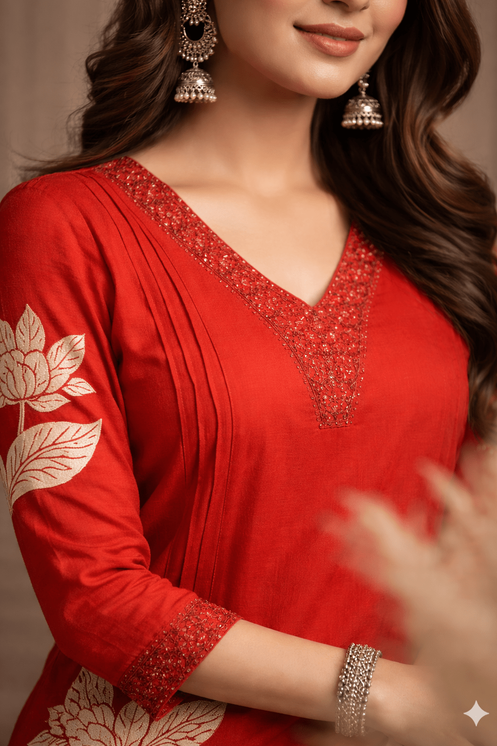 Rust Orange Floral Printed Kurta Palazzo Set with Dupatta (SWDH26) - SortedMart