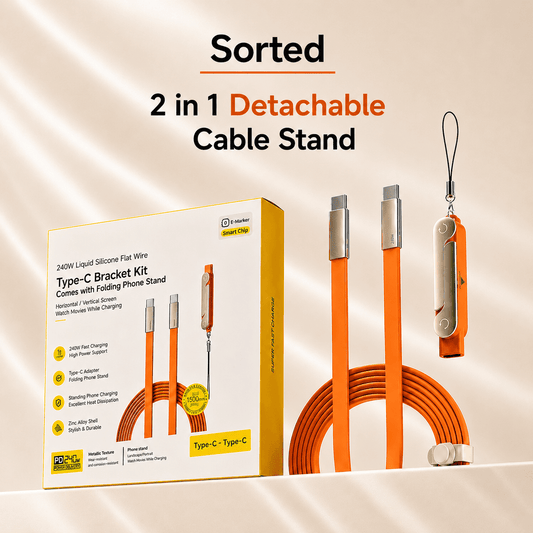 Sorted 2 in 1 detachable Charging Cable Stand - SortedMart