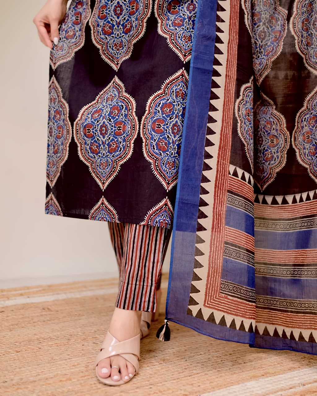 Traditional Printed Kurta Set for Women with Designer Dupatta(SWSK38) - SortedMart