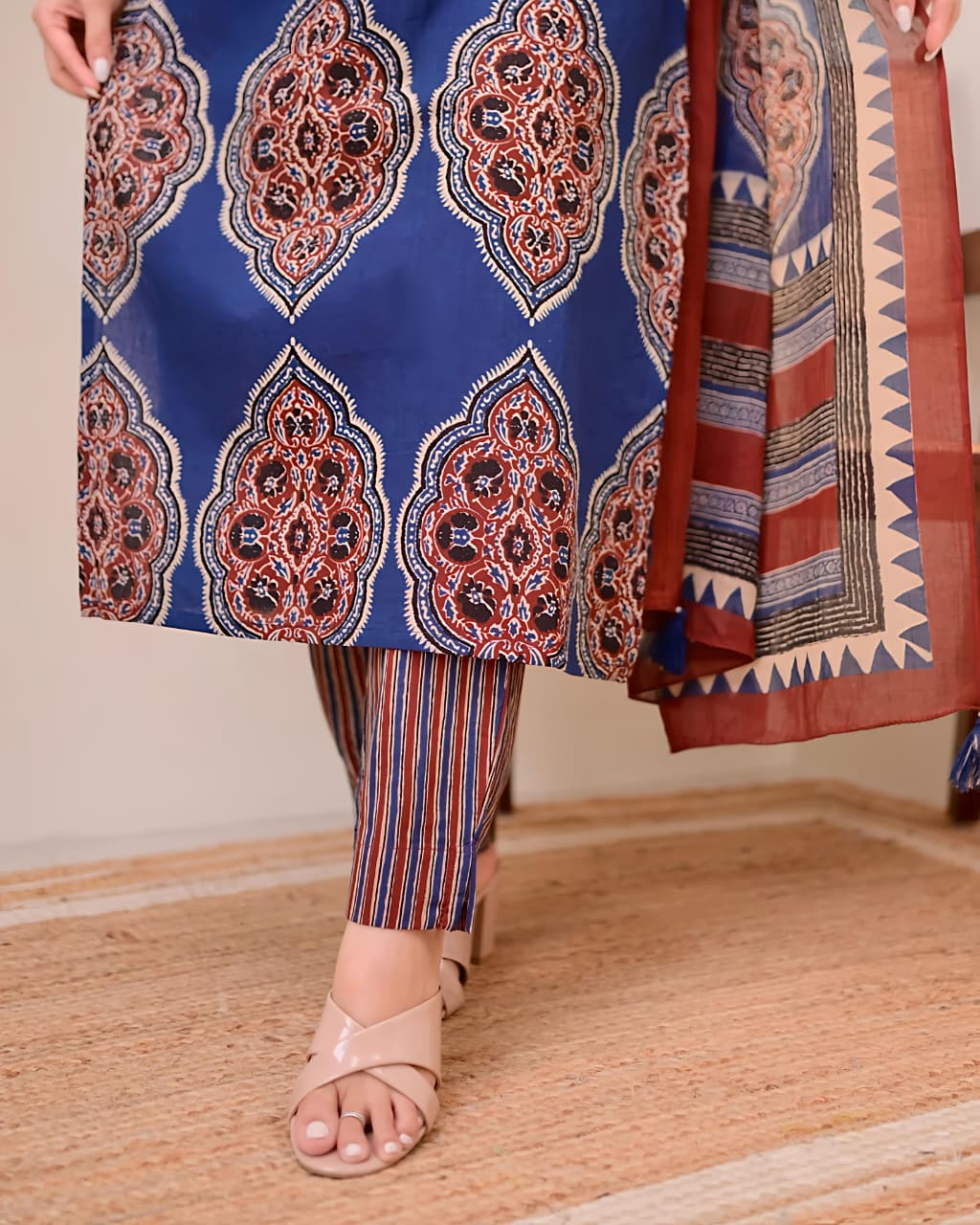 Traditional Printed Kurta Set for Women with Designer Dupatta(SWSK38) - SortedMart