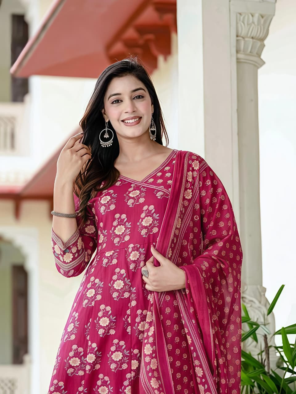 Women Ethnic Printed Kurta Set with Dupatta – Festive & Wedding Wear(SWSK39) - SortedMart