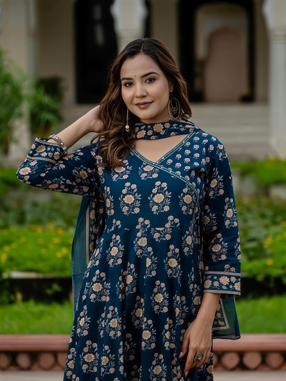 Women Ethnic Printed Kurta Set with Dupatta – Festive & Wedding Wear(SWSK39) - SortedMart