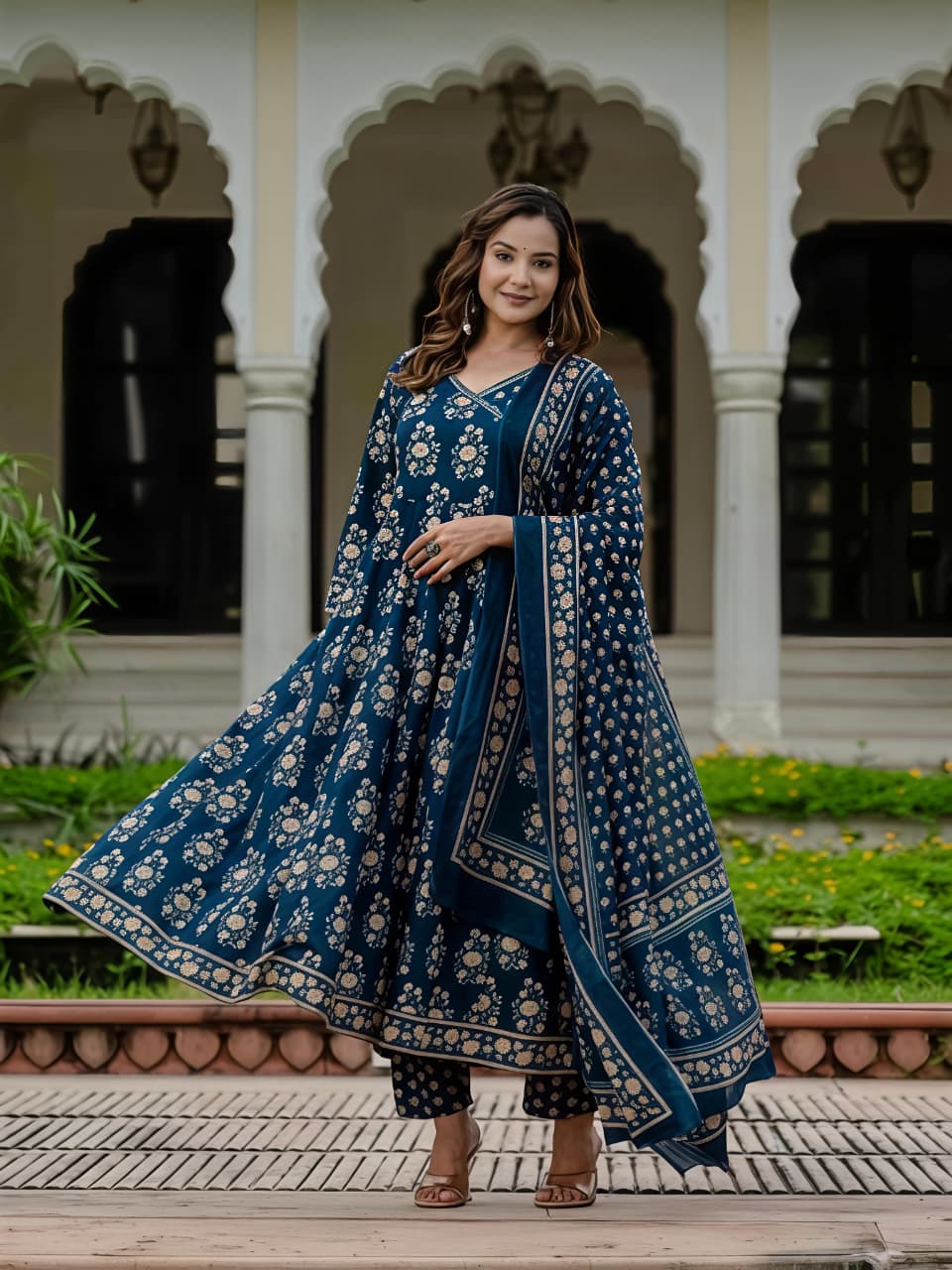Women Ethnic Printed Kurta Set with Dupatta – Festive & Wedding Wear(SWSK39) - SortedMart