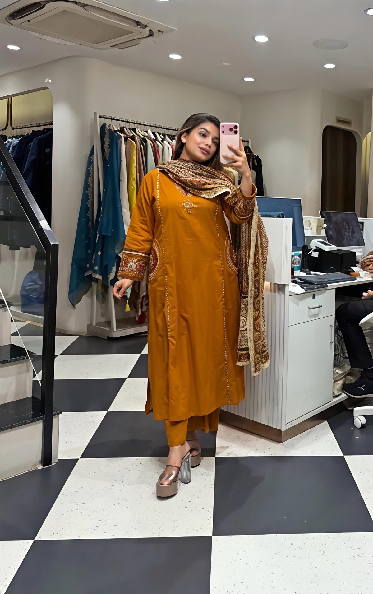 Women’s Embroidered Kurta Pant Set with Dupatta (RD33) - SortedMart