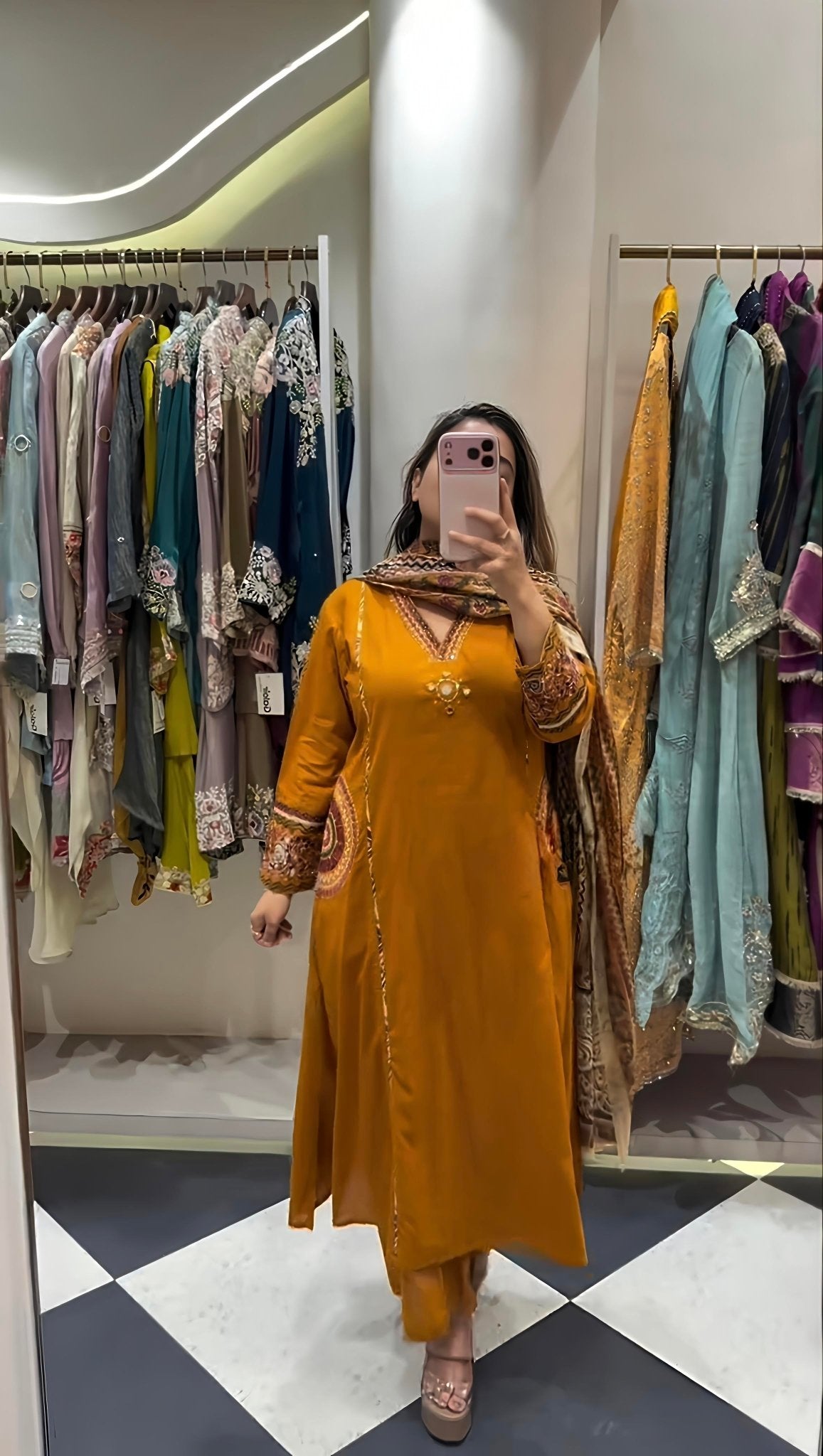 Women’s Embroidered Kurta Pant Set with Dupatta (RD33) - SortedMart
